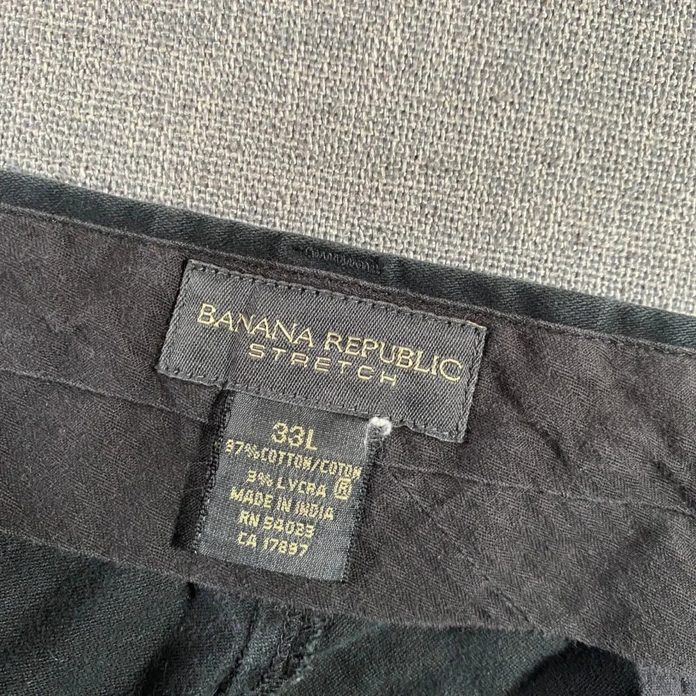 Banana Republic Stretch‎ Mens 33L Black Chino Pants Casual Trousers